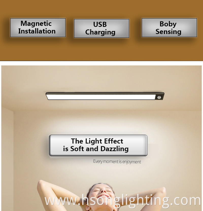 LED body sensor and hand sweep Dimmable cabinet wardrobe light PIR motion 1w 2w 3w 4w for livingroom